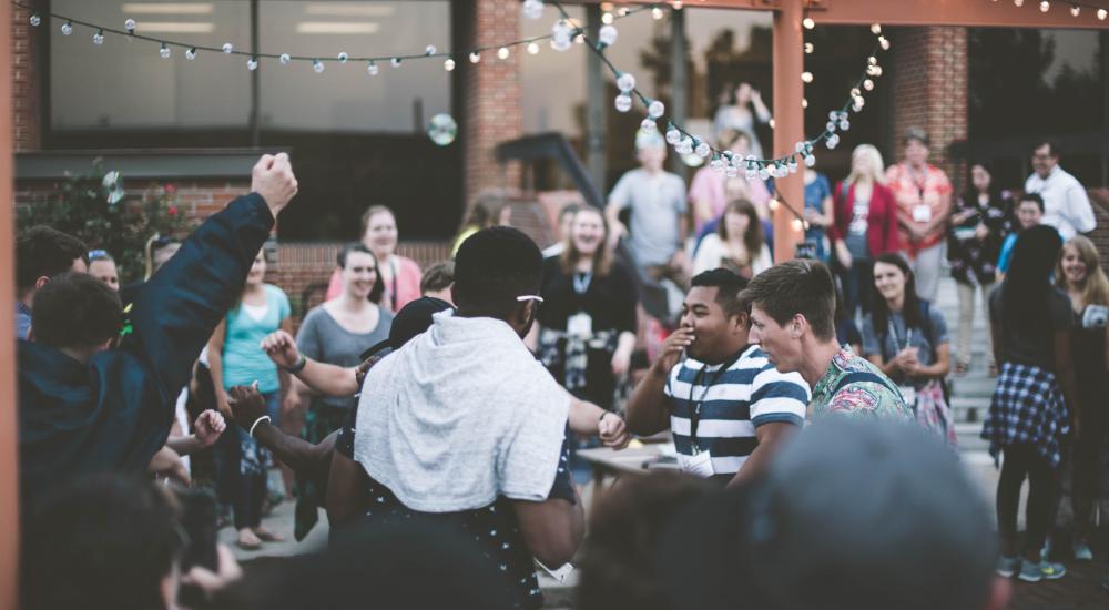 gathering of young people
