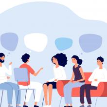 Illustration of people talking to each other